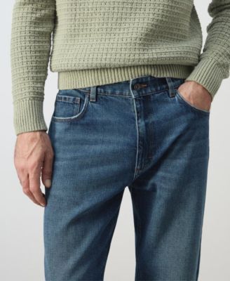 Men's Straight Fit Cotton-Linen Jeans