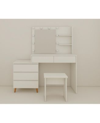 Elegant Modern Wooden Nightstand with 2 Drawers Natural Finish Bedside Table for Bedroom Living Room