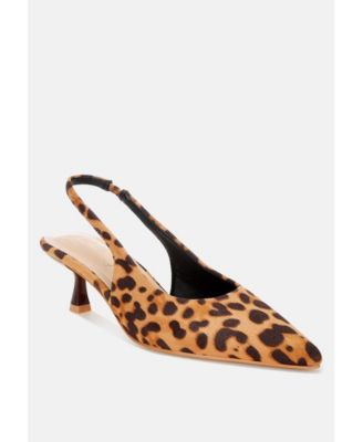 Women's Inana leopard Slingback Kitten Heels