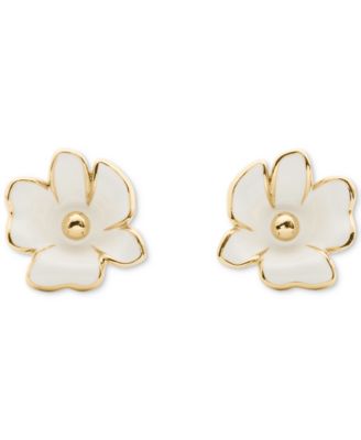 Cubic Zirconia Golden Bloom Flower Stud Earrings