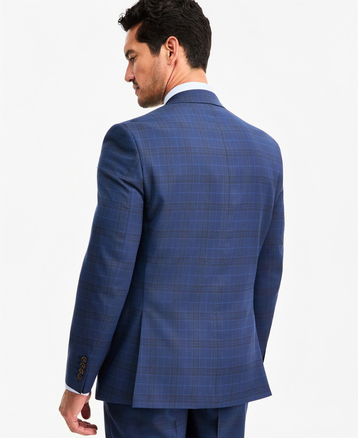 Men's Classic-Fit Blue & Red Plaid Suit Separate Jacket