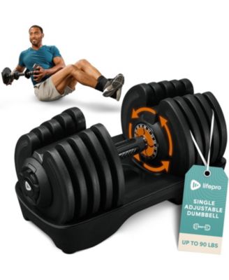 Adjustable Dumbbell 90lb Single – Quick-Change Adjustable Weight with Anti-Slip Handle, Space Saving Gym Weights for Home Gym
