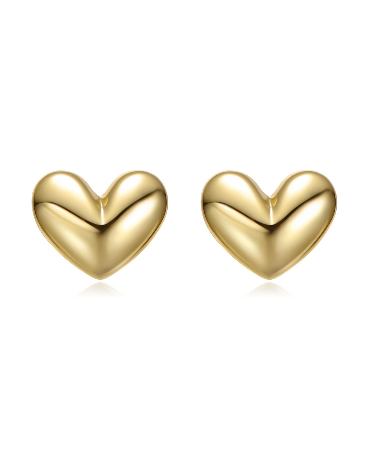Minimalist High-Polish Puffy Heart Dainty Stud Earrings