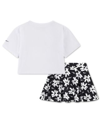 Girls' Toddler 2T-4T Short-Sleeve T-Shirt and Skort, 2-Piece Set