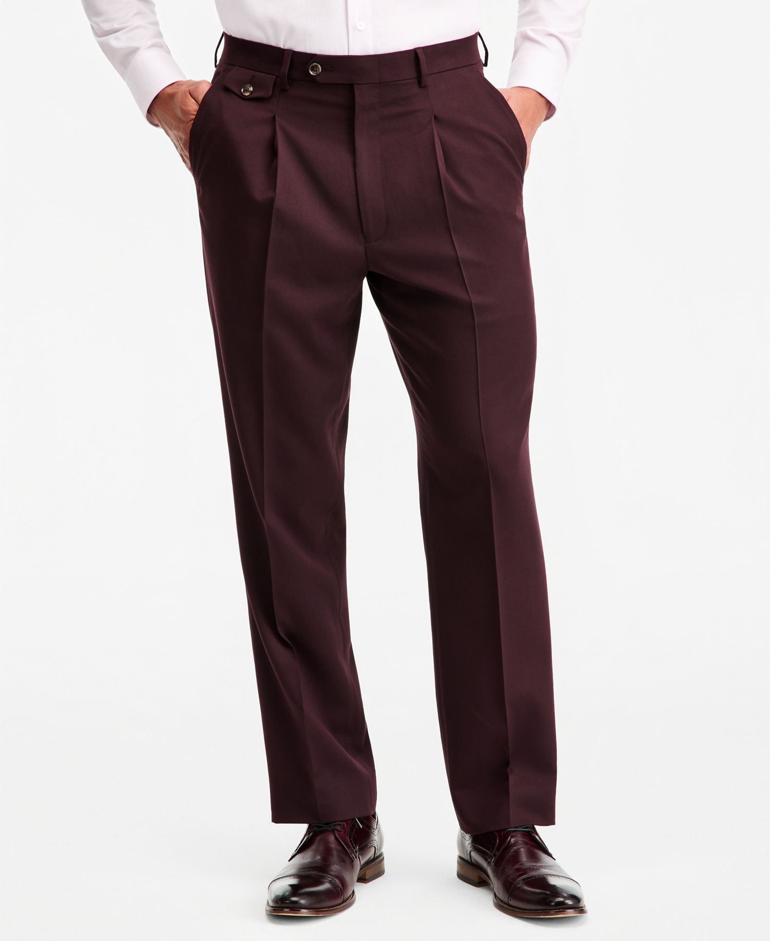 Men's Classic-Fit Burgundy Suit Separate Pants