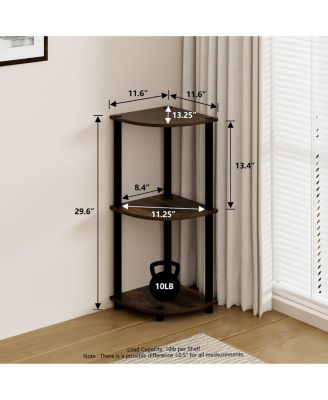3 Tier Decorative Corner Bookshelf Display Rack.
