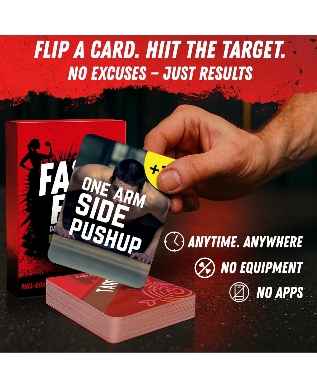 Quokka Fast Fit Mode Workout Cards — 120 Tear Resistant Hiit Fitness Deck