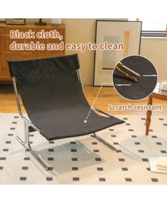 Modern PU Leather Accent Chair, Reading Chair with Metal Legs and Soft Padded for Home Office, Living Room