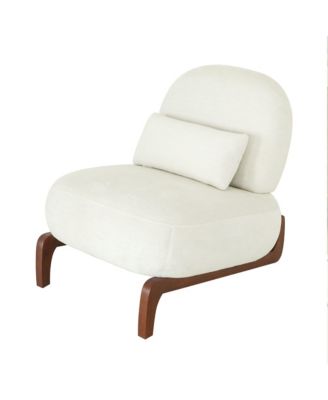 Velvet Accent Chair, Comfy Reading Chair, Cute Living Room Chair with Solid Wood Legs and Soft Cushion for Bedroom and Balcony