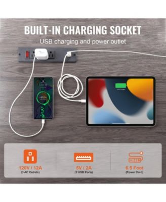 47 Inch Industrial Bar Cabinet with Wine Rack and Power Outlets