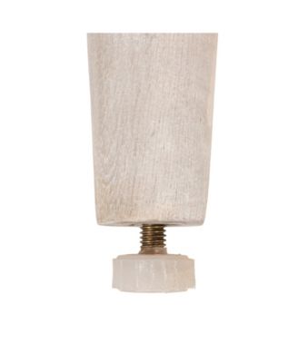 Round 23" Wood End Table with 2-Woven Cane Shelves