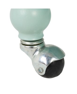 35" Rubberwood 2-Tier Bar Cart on Wheels