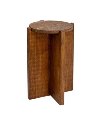 13" Paulownia Wood Round Accent Table