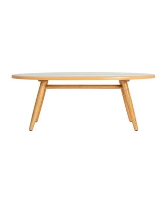 47" Wood Striped Surfboard Oval Coffee Table