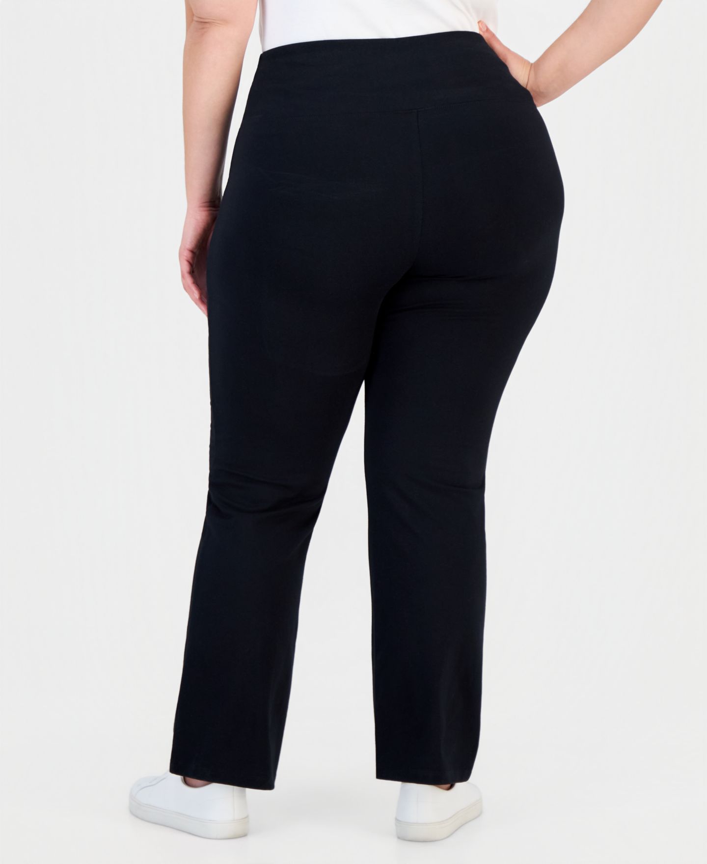 Женские леггинсы Style & Co Plus Size High-Rise Bootcut, цвет: Глубокий чёрный — фото 3