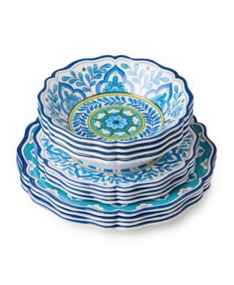 Porto Melamine 12-Piece Dinnerware Set, Service for 4