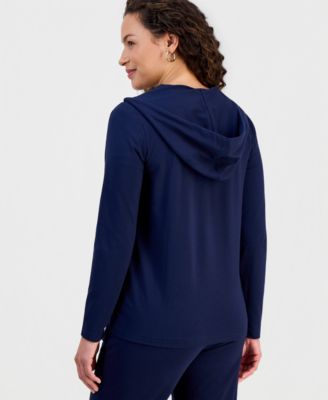 Petite Zip-Front Long-Sleeve Hoodie