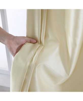 Jefferson Faux Silk Semi Sheer Light Filtering Microfiber Lined Grommet Lightweight Window Curtain Panels, Set of 2