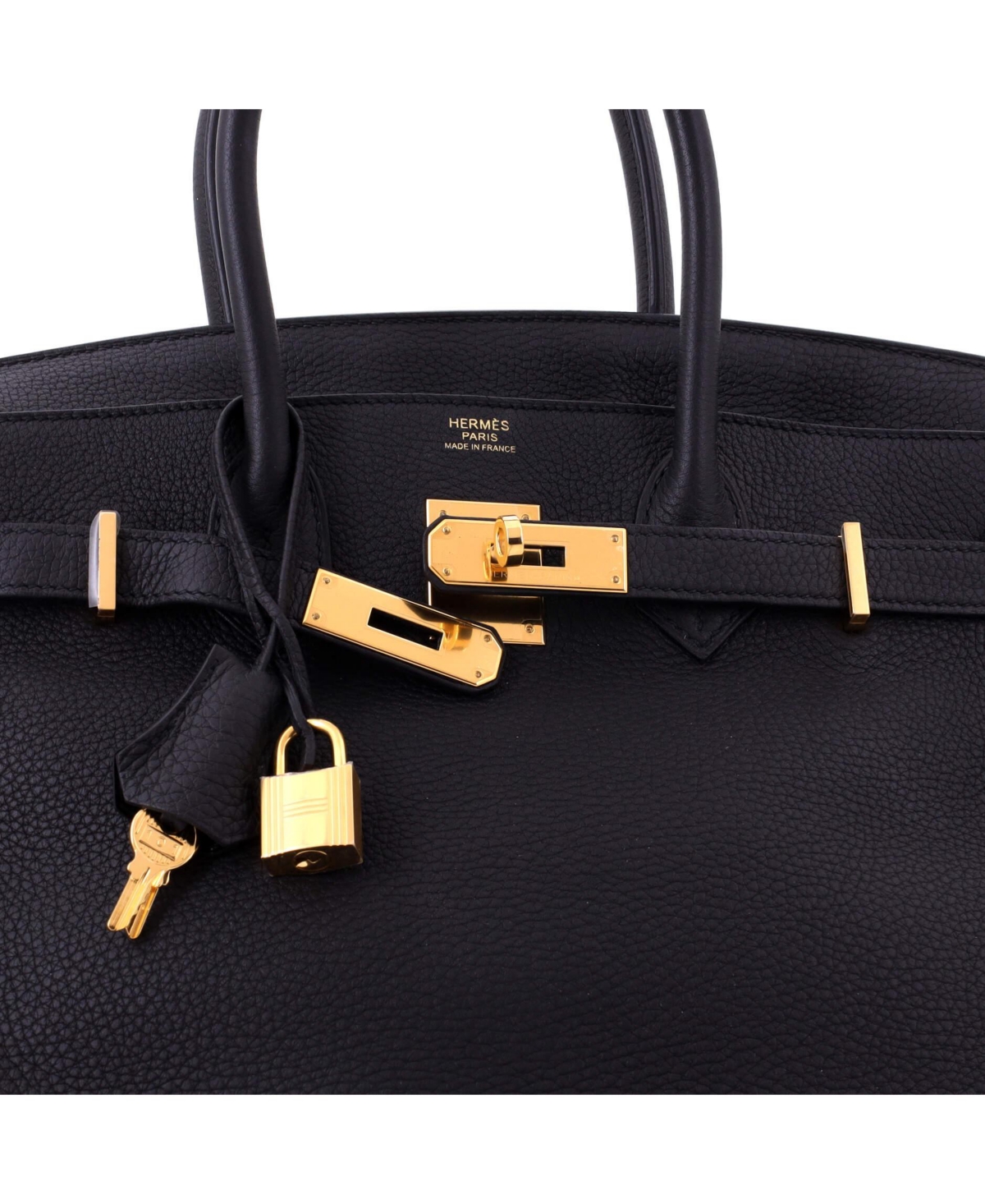 Pre-Owned HERMES Birkin 30 Handbag Black Togo with Gold Hardware