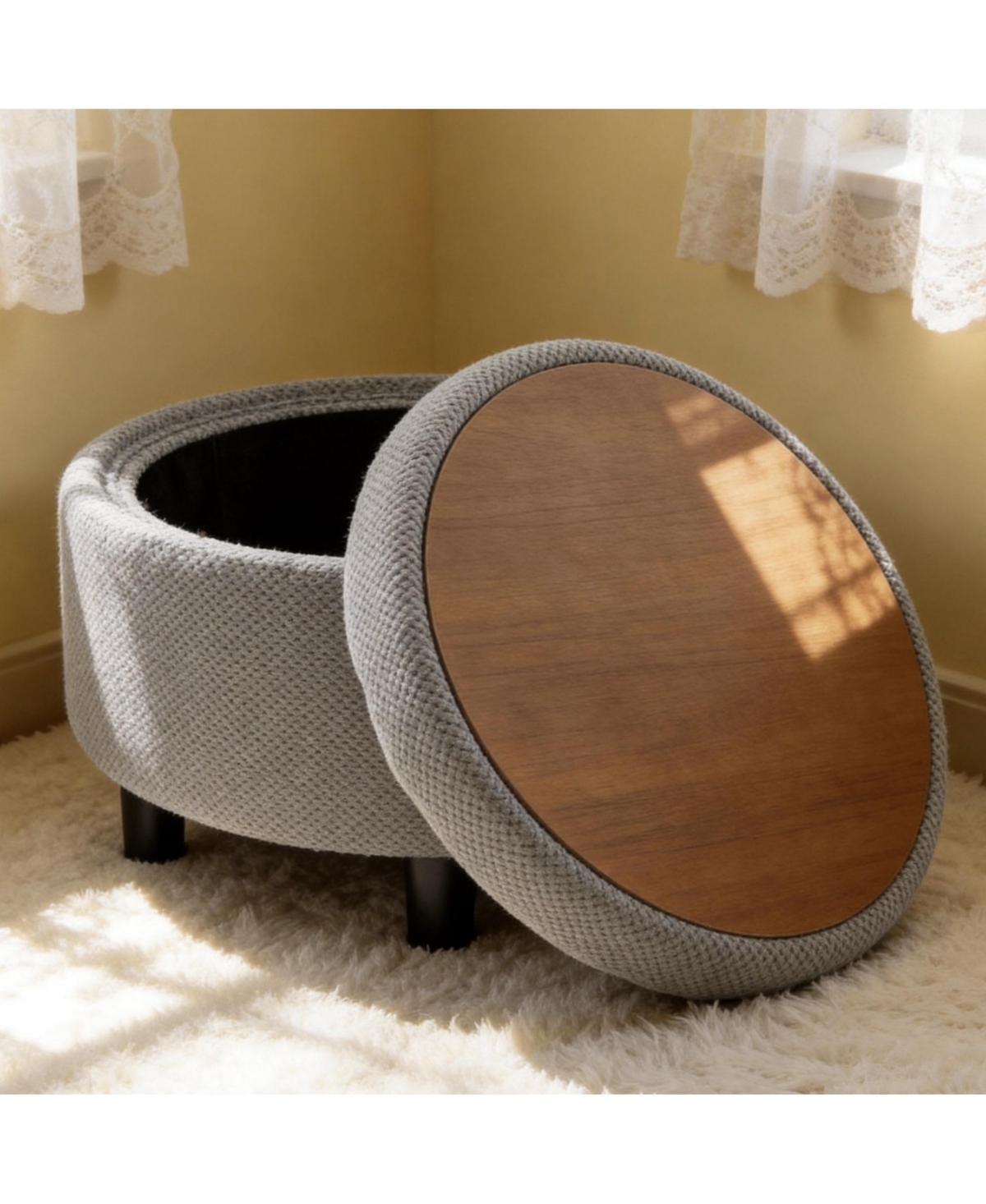 Rainsken 25" Round Storage Ottoman