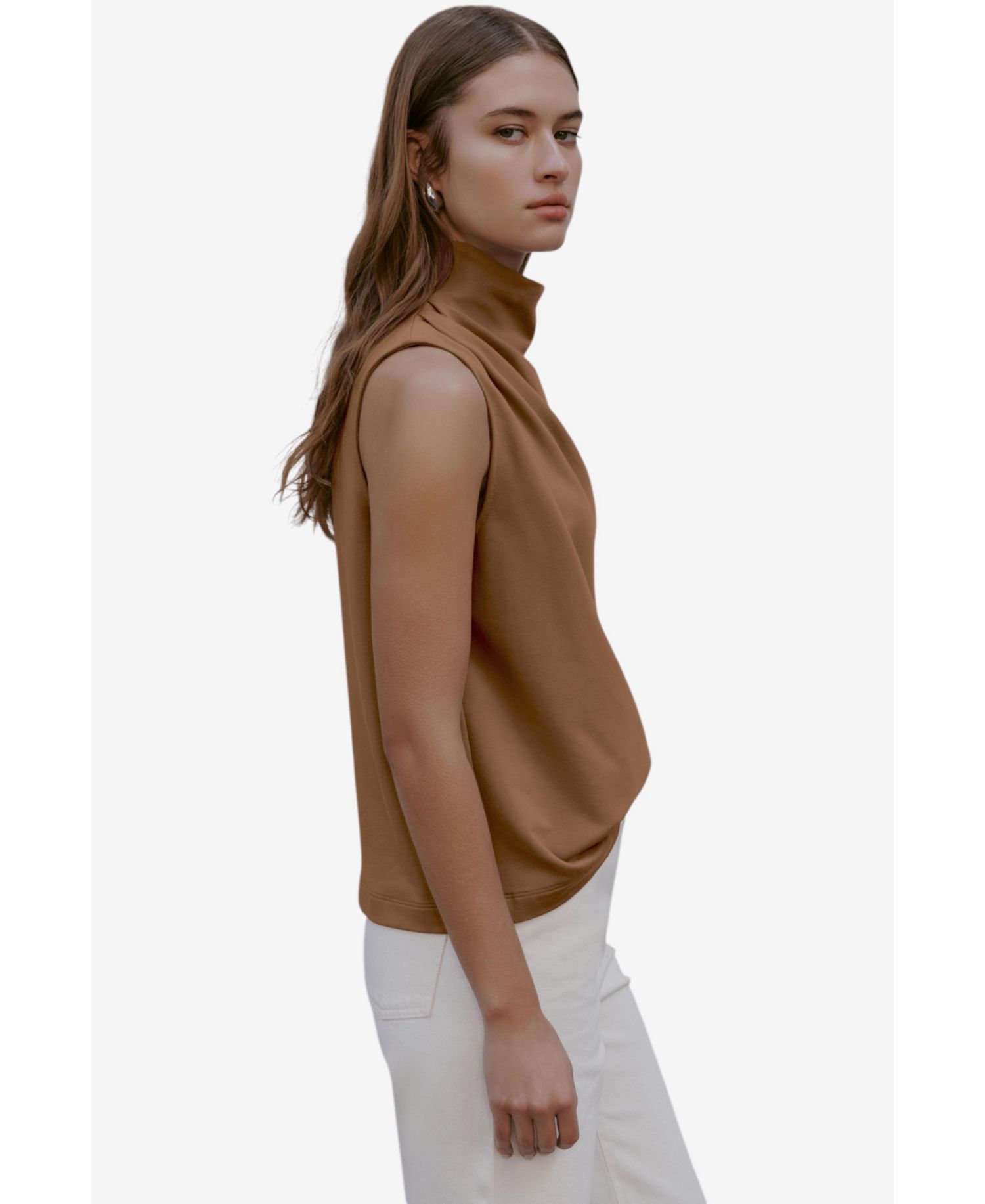 Women's Finch Sleeveless Draped-Neckline Relaxed Casual Top