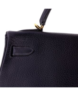 Kelly 32 Handbag Blue Togo with Gold Hardware