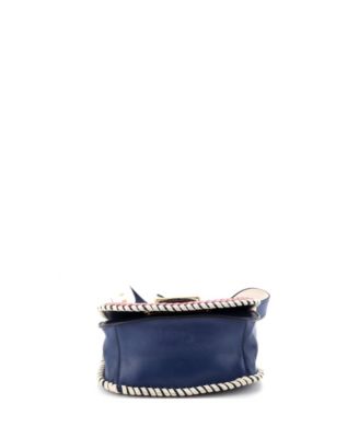 Small Cahier Crossbody Bag Embellished Denim and Leather