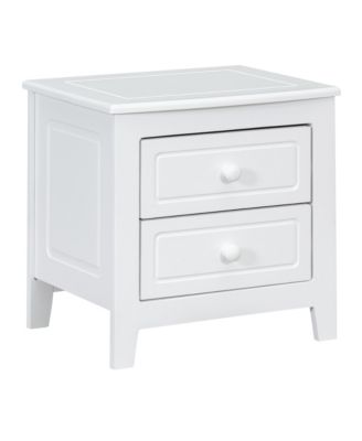 Elegant Modern Wooden Nightstand with 2 Drawers Finish Bedside Table for Bedroom Living Room