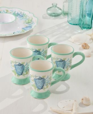 Sea Glass Ceramic Mugs, Set of 4