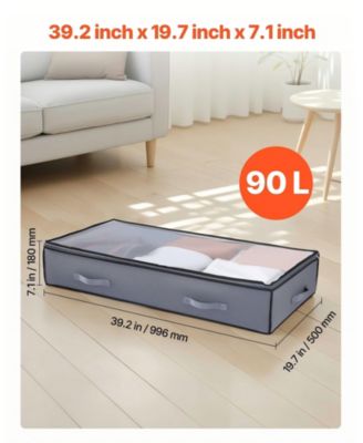 Under Bed Storage Containers with Clear Lids 6 Pack