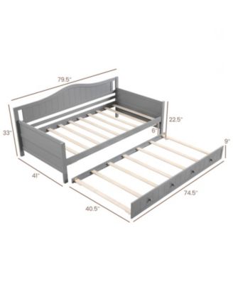 Pine Wood Twin Daybed with Trundle