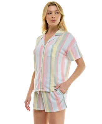 Women's Collared Top and Pull-On Shorts, 2-Piece Set