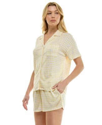Women's Collared Top and Pull-On Shorts, 2-Piece Set