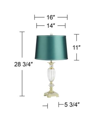 " Tall Urn Traditional Glam End Table Lamp Clear Crystal Single Shade Living Room Bedroom Bedside
