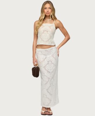 Women's Violette Sheer Lace Tie Back Top