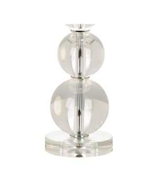 Modern Table Lamp High with USB Dimmer Stacked Crystal Spheres Drum Shade for Bedroom Living Room Desk Bedside