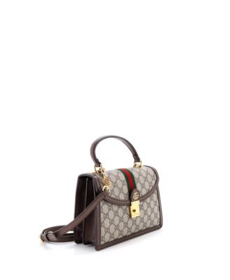 Small Ophidia Flap Top Handle Bag GG Coated Canvas