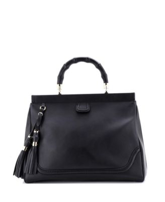 Bold Bamboo Top Handle Bag Leather