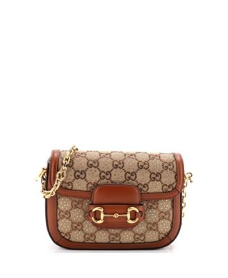Mini Horsebit 1955 Shoulder Bag Crystal Embellished GG Canvas