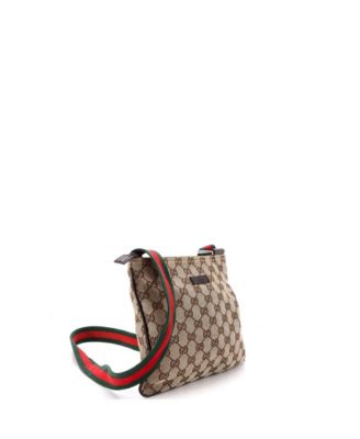 Small Web Strap Zip Messenger Bag GG Canvas