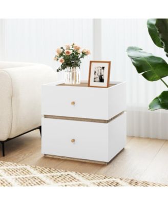 2-Drawer Modern Nightstand with Storage for Bedroom