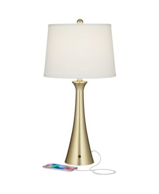 Karl 27 1/2" Tall Modern Table Lamps Set of 2 Full Range Dimmer USB Port Gold Metal Living Room Charging
