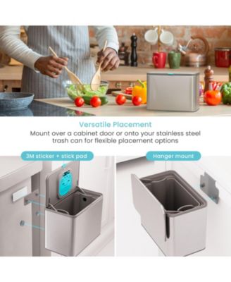 1.3 Gallon Stainless Steel Compost Bin with CleanAura Odor Control and Removable Liner