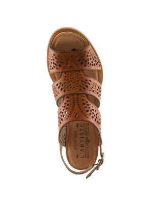 L`Artiste Perfdfection Women s Leather Sandal with Hand-painted Comfort Fit