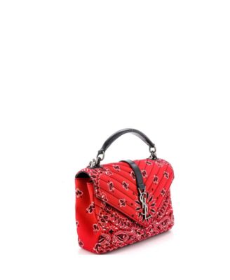 Medium Classic Monogram College Bag Matelasse Chevron Bandana Canvas