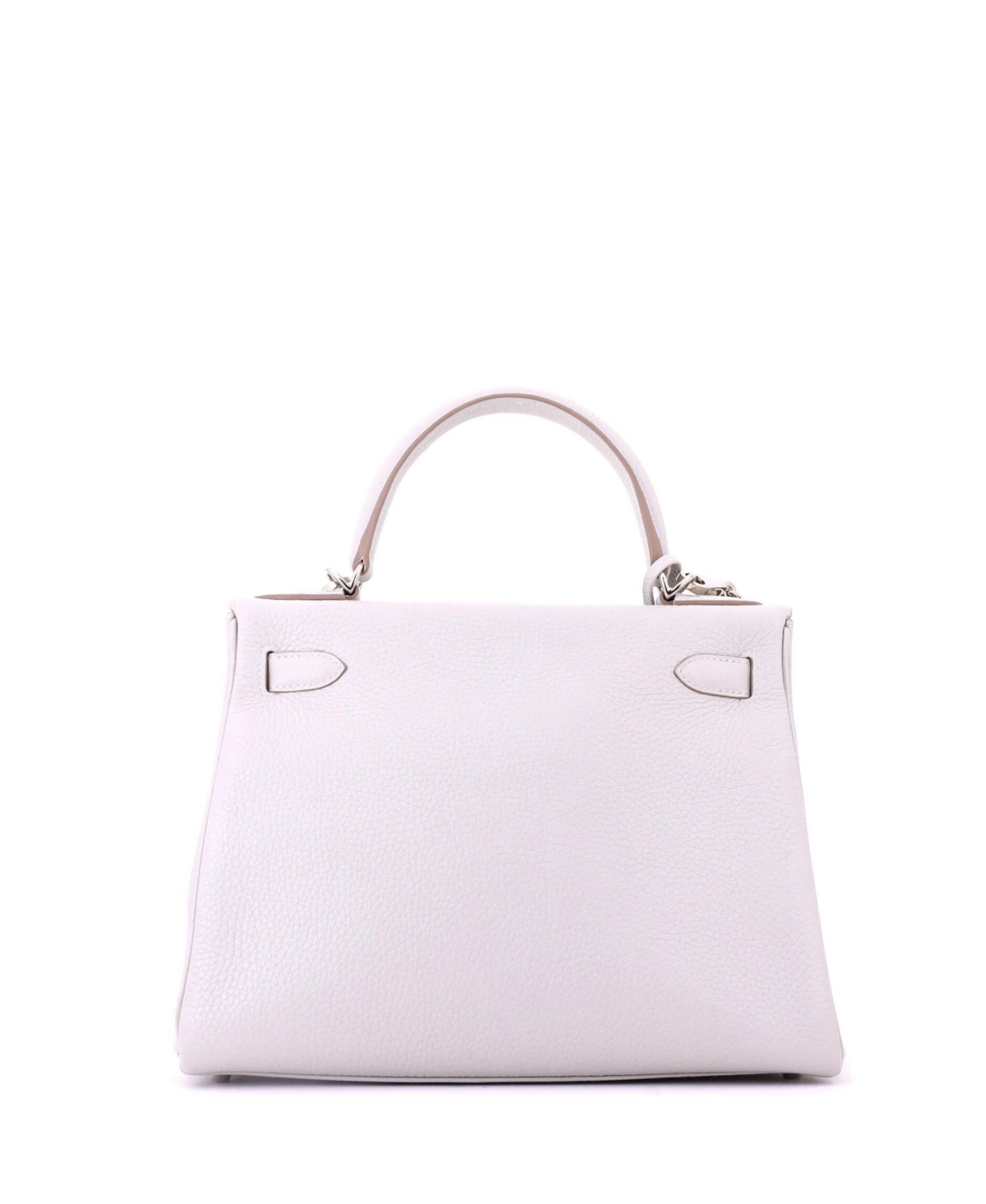 Kelly 28 Handbag Grey Clemence with Palladium Hardware