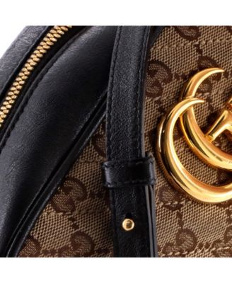 Small GG Marmont Shoulder Bag Diagonal Quilted GG Canvas with Leather