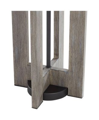 Arrista Modern 63" Tall Standing Floor Lamp Cylinder Foot Switch Wood Wash Finish Living Room Bedroom