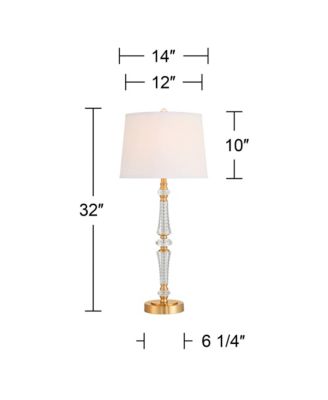 Gracie 32" High Brass and Crystal 3-Way Table Lamp