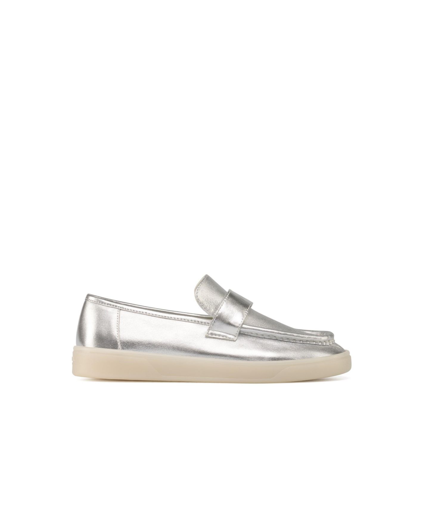 Женские туфли JSlides Heath Leather Loafer, цвет: Серебряный — фото 3